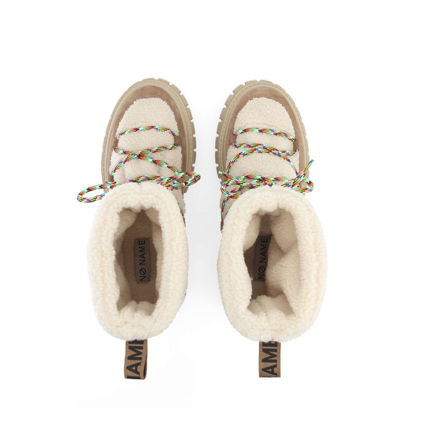 GRAVITEE SNOWBOOTS W  -  SHEEPY/SUEDE  - BIANCO SPORCO/NOCCIOLA